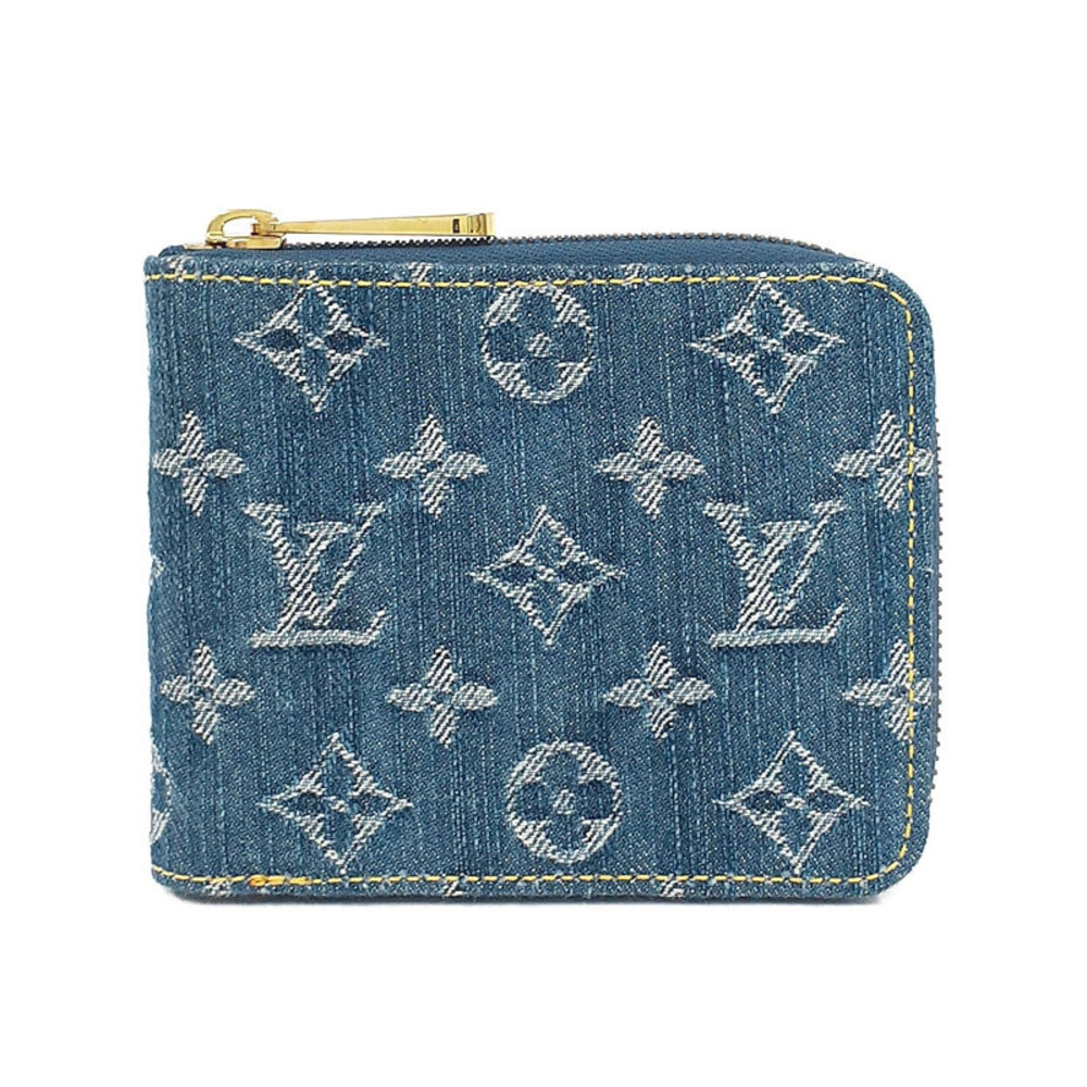 Louis Vuitton Monogram Denim Zippy Round Zipper Short Wallet